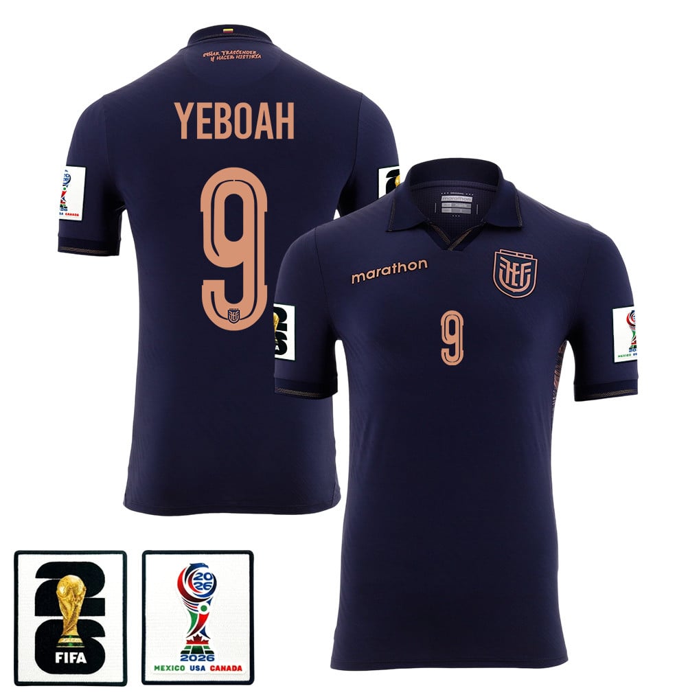 John Yeboah 9 Ecuador National Team 2026 Away Jersey - Navy, Men