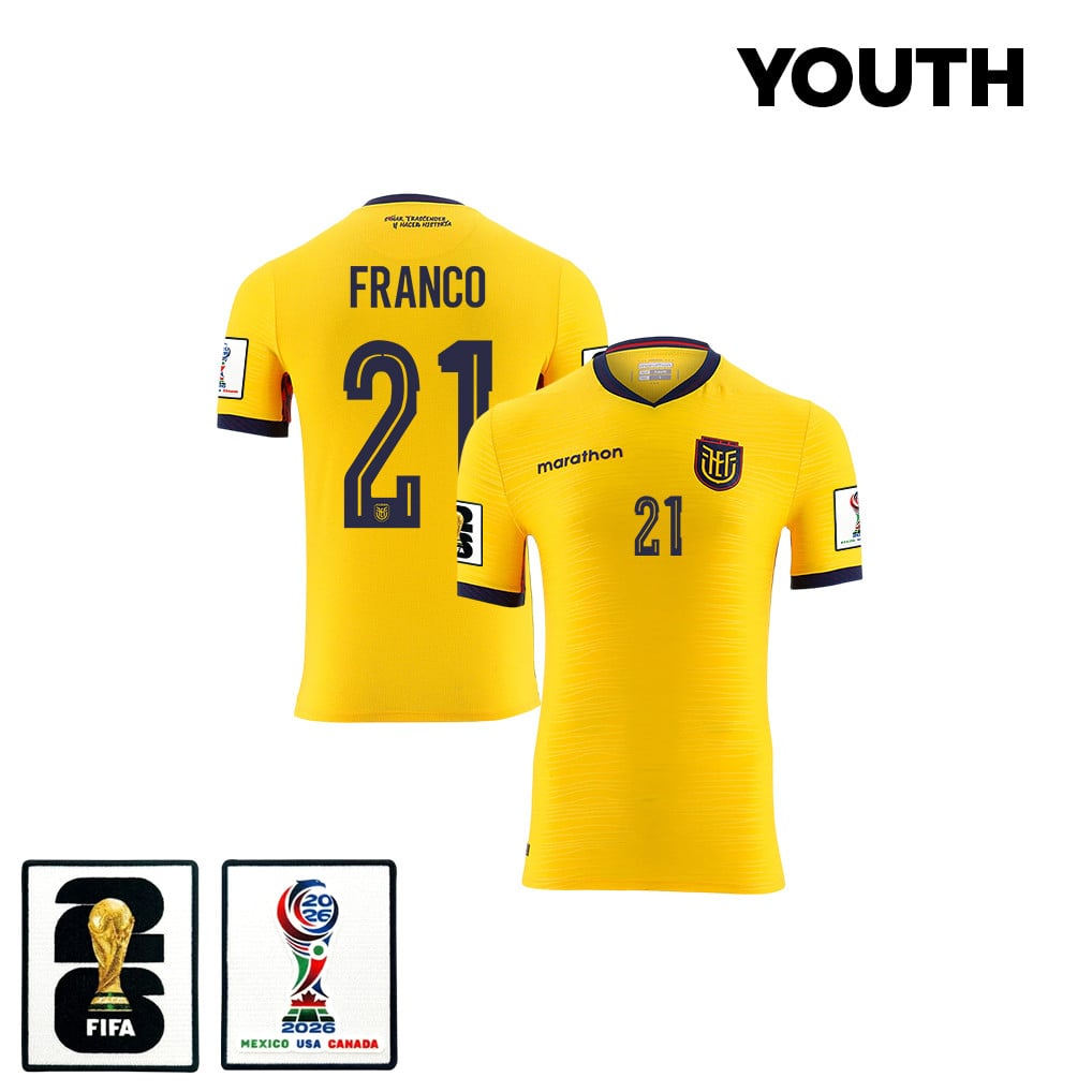 Alan Franco 21 Youth Ecuador National Team 2026 Home Jersey - Yellow