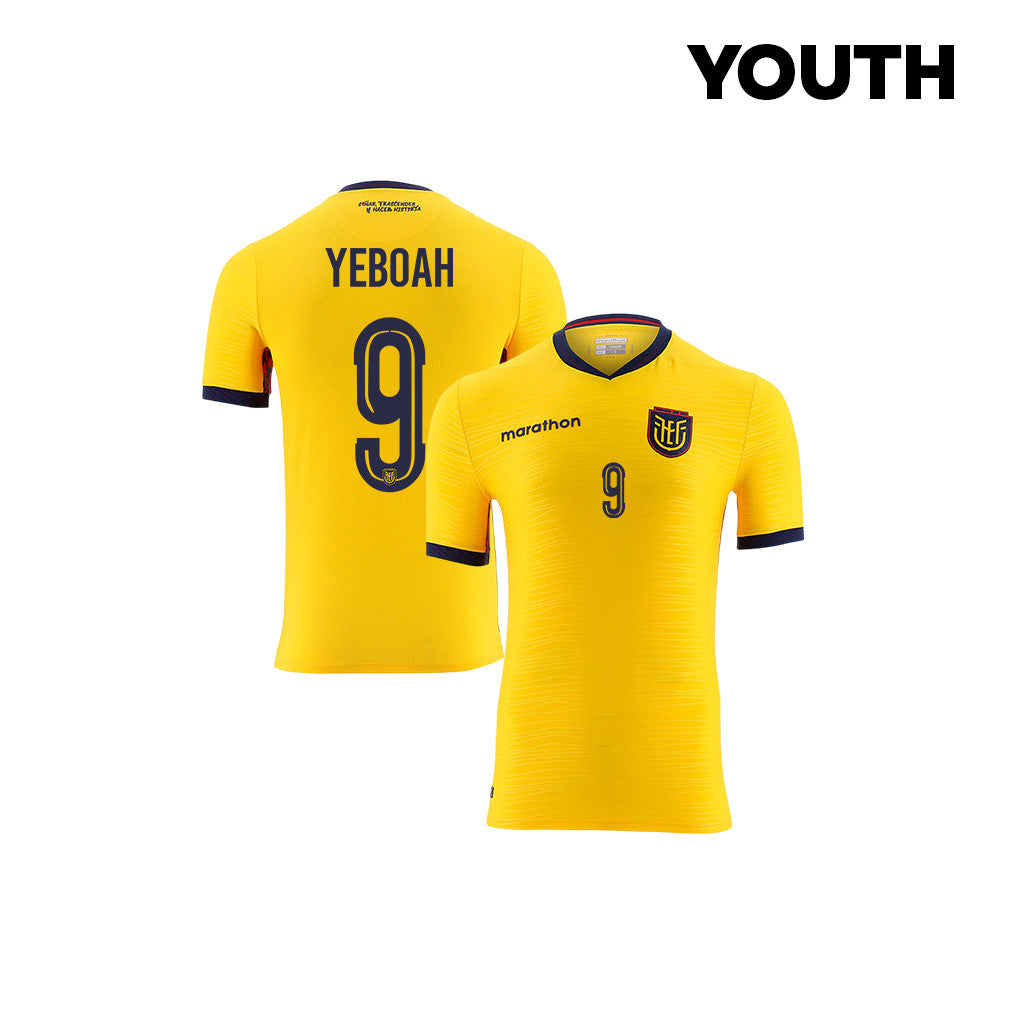 John Yeboah 9 Youth Ecuador National Team 2026 Home Jersey - Yellow