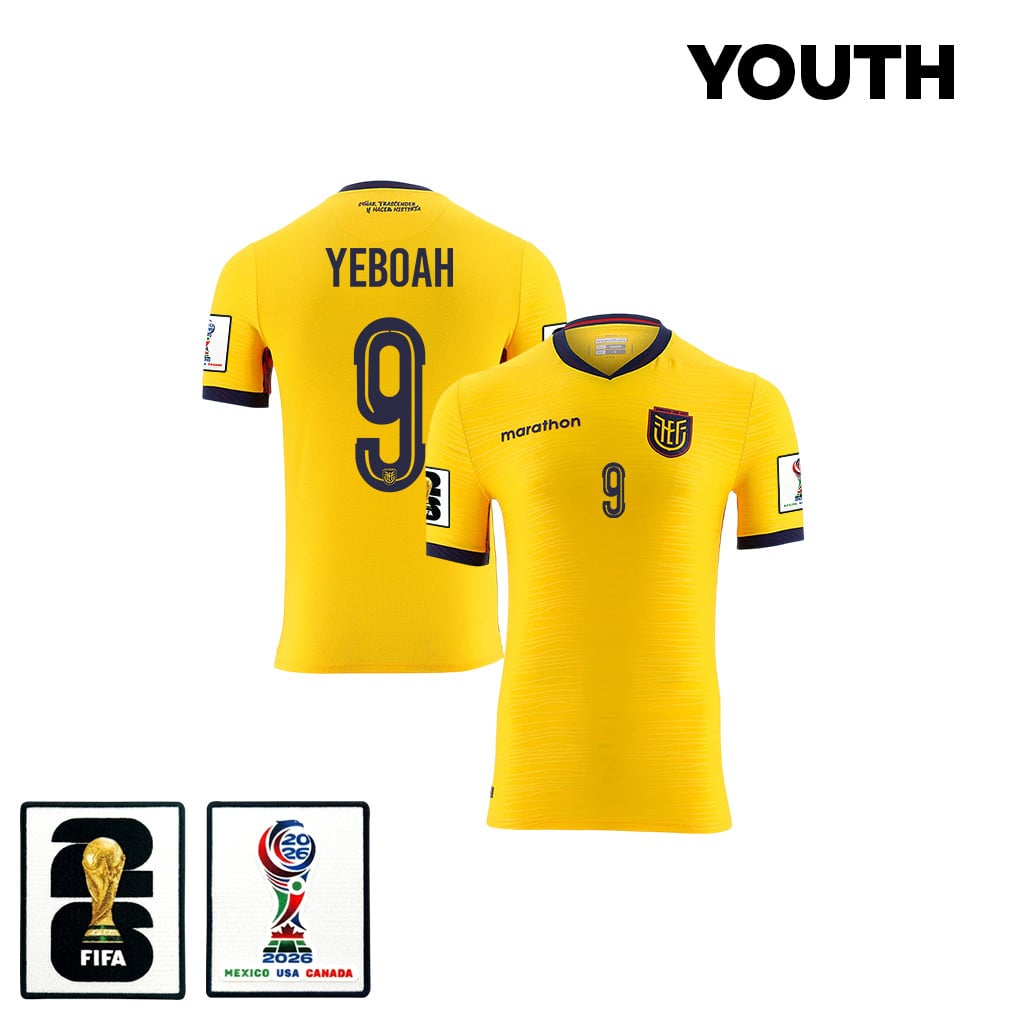John Yeboah 9 Youth Ecuador National Team 2026 Home Jersey - Yellow