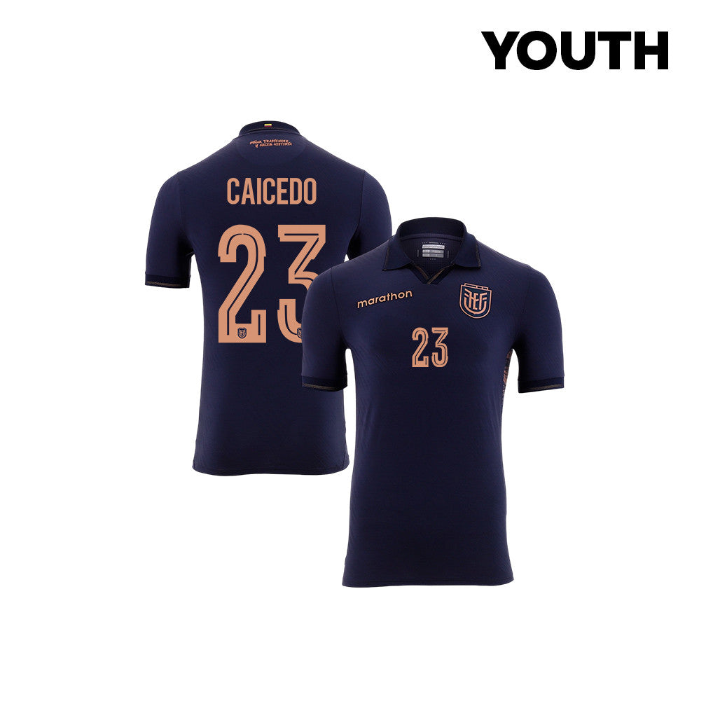 Moisés Caicedo 23 Youth Ecuador National Team 2026 Away Jersey - Navy