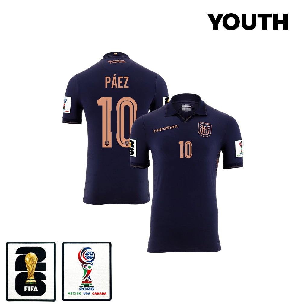 Kendry Páez 10 Youth Ecuador National Team 2026 Away Jersey - Navy