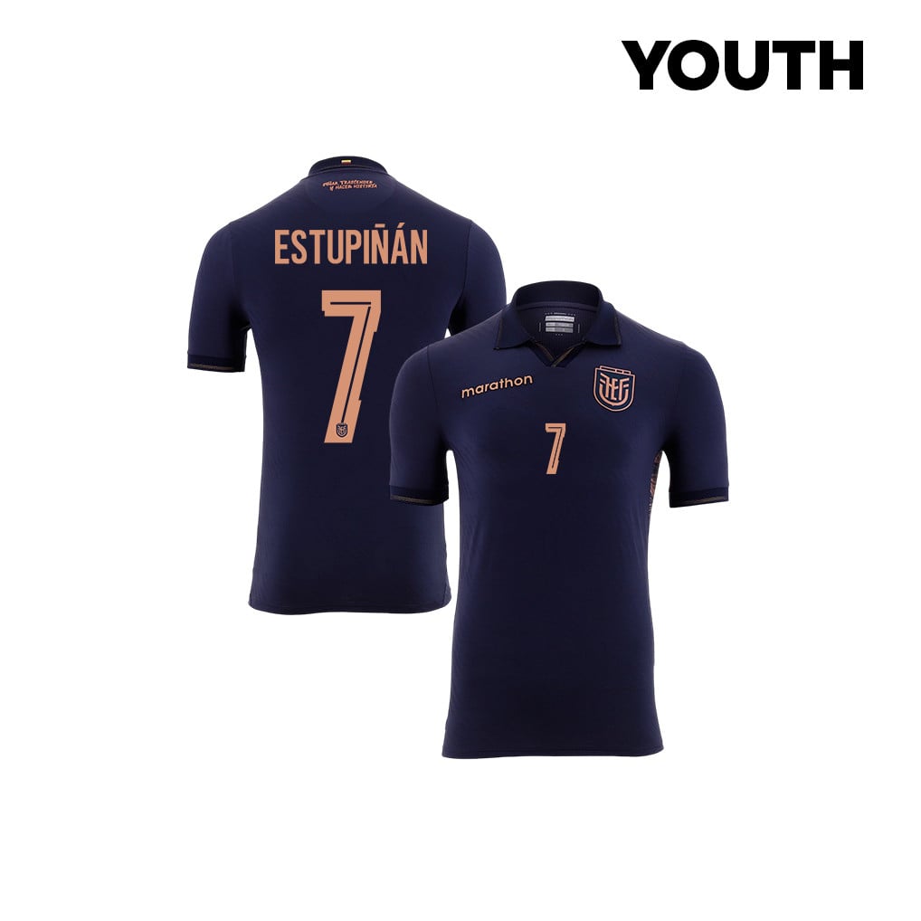 Pervis Estupiñán 7 Youth Ecuador National Team 2026 Away Jersey - Navy