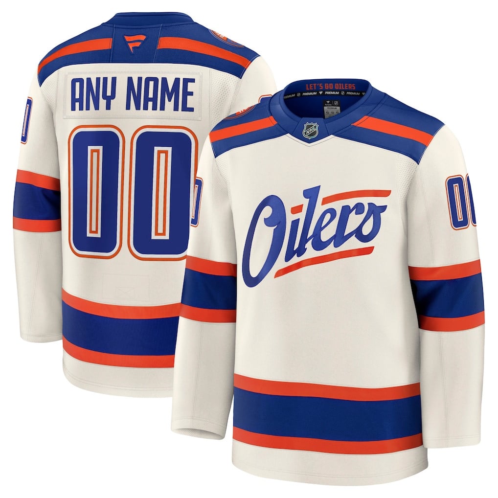 Edmonton Oilers Personalized Alternate Men Jersey - Light Beige