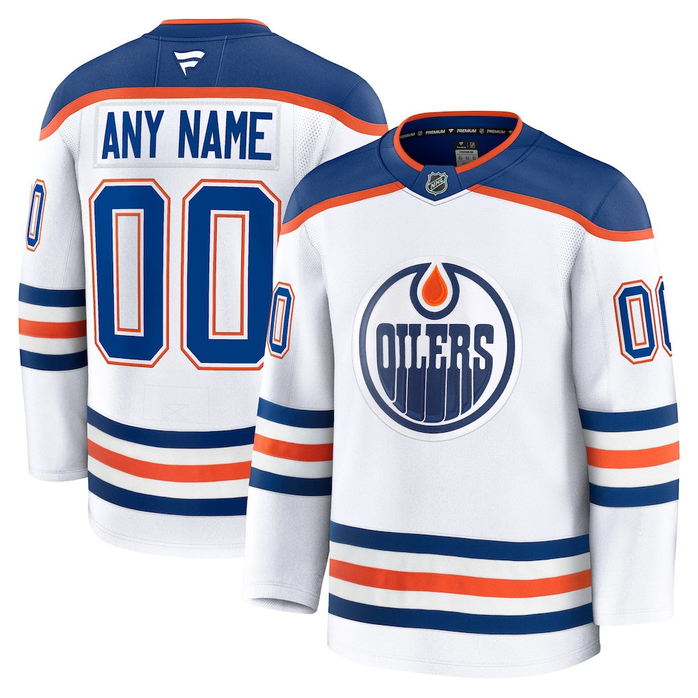Edmonton Oilers Personalized Away Men Jersey - White