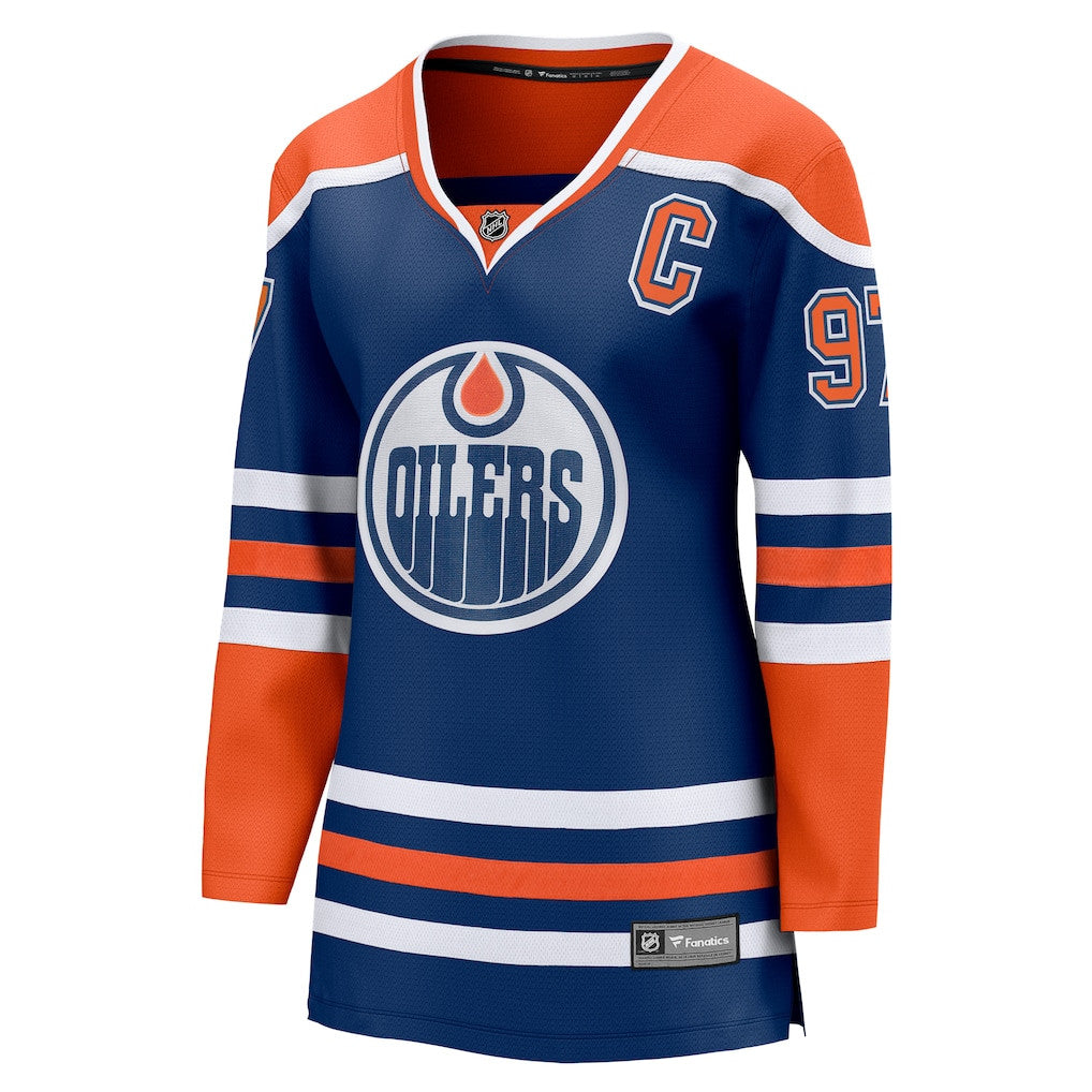 Connor McDavid 97 Edmonton Oilers Women's Home Breakaway Jersey - Orange/Royal