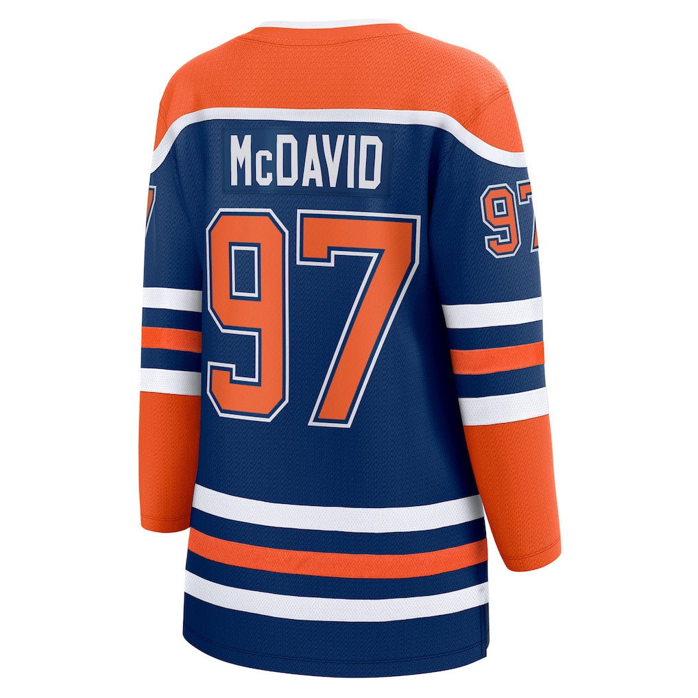 Connor McDavid 97 Edmonton Oilers Women's Home Breakaway Jersey - Orange/Royal