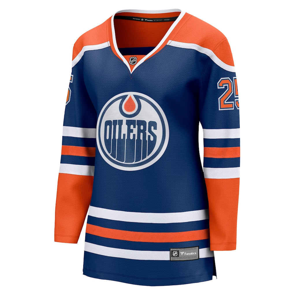 Darnell Nurse 25 Edmonton Oilers Women's Home Breakaway Jersey - Orange/Royal