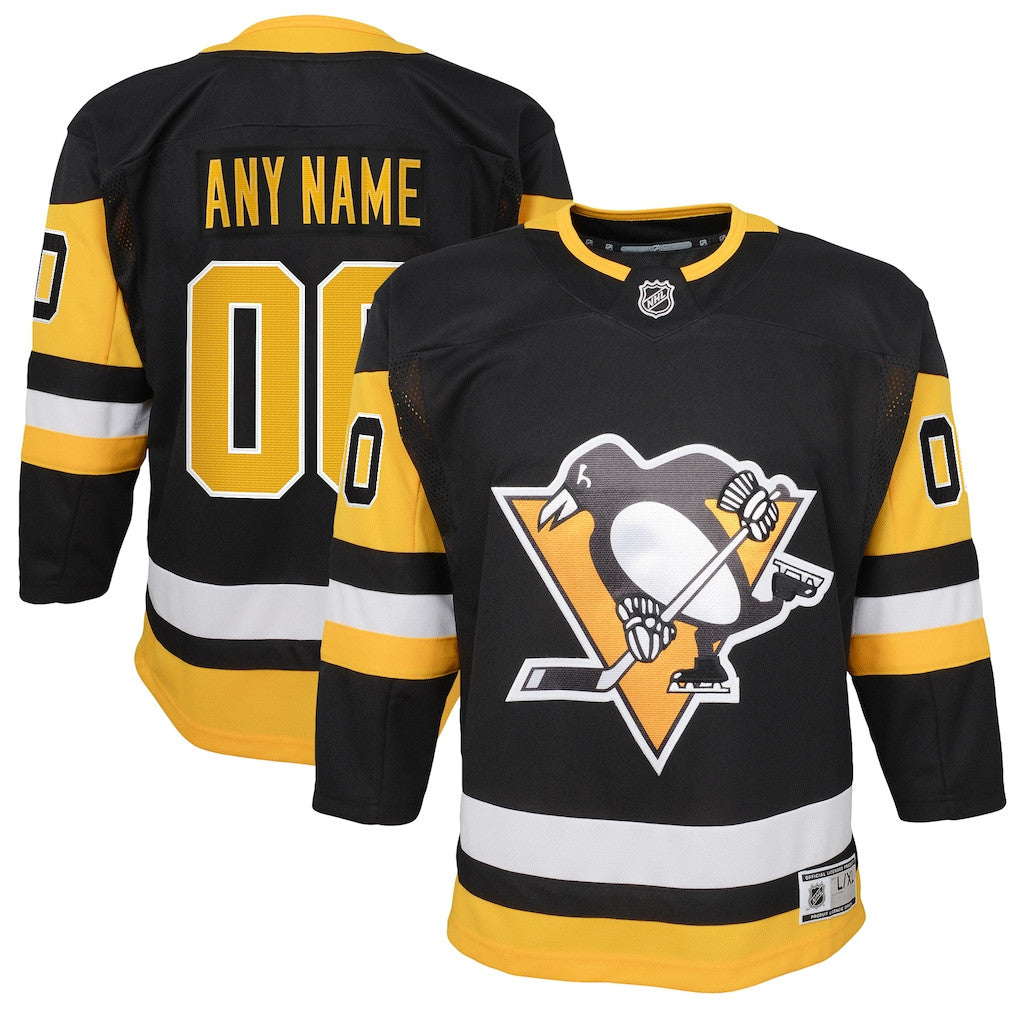 Pittsburgh Penguins YOUTH Home Premier Custom Jersey - Black