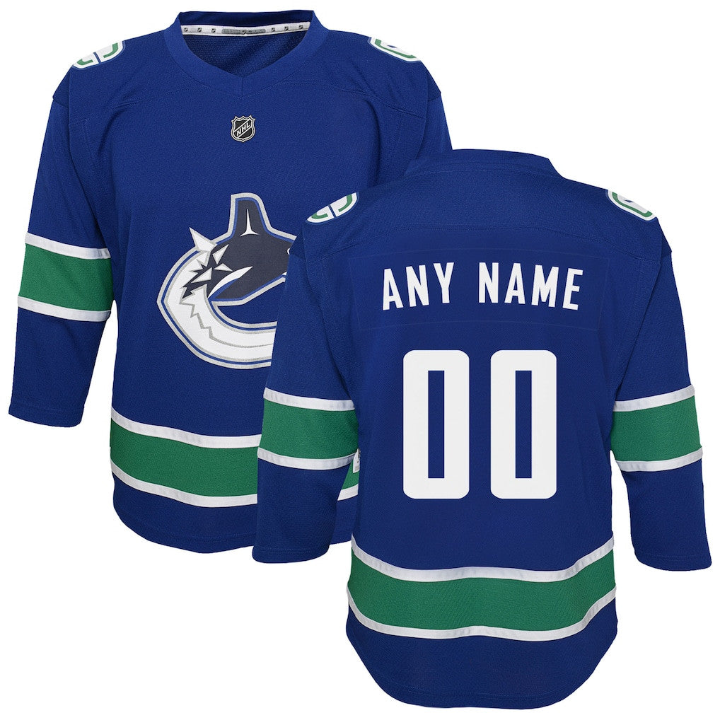 Vancouver Canucks Youth Home Custom Jersey - Blue