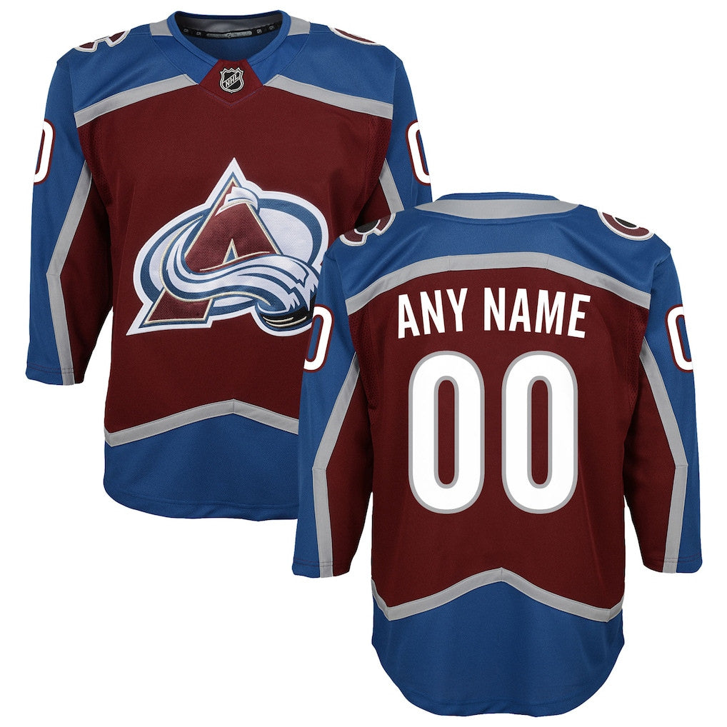 Colorado Avalanche Youth Home Custom Jersey - Burgundy