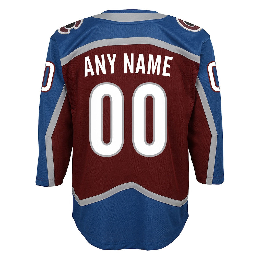 Colorado Avalanche Youth Home Custom Jersey - Burgundy