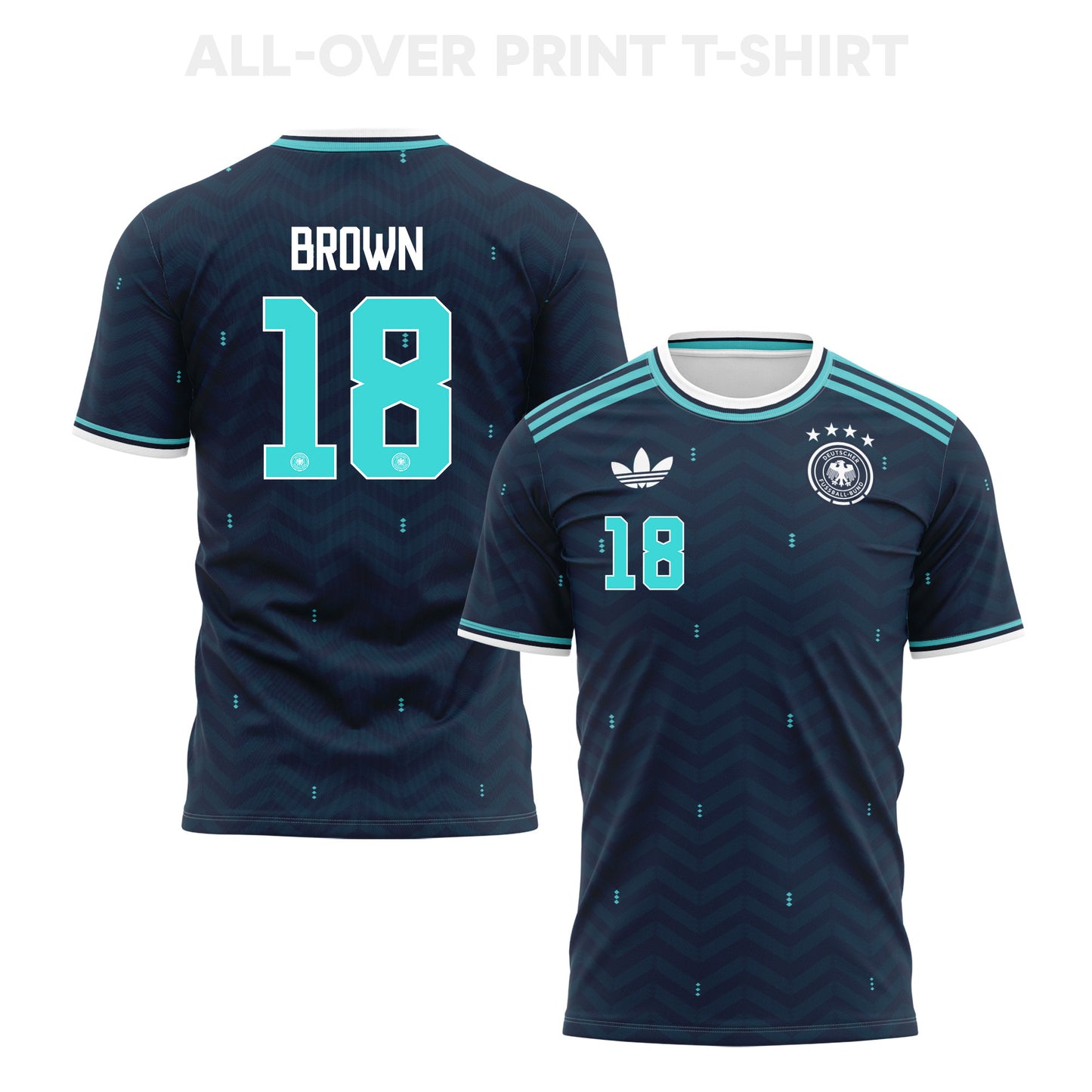 Nathaniel Brown 18 Germany 2026 Away 3D T-Shirt Fully Printed – Unisex, Navy