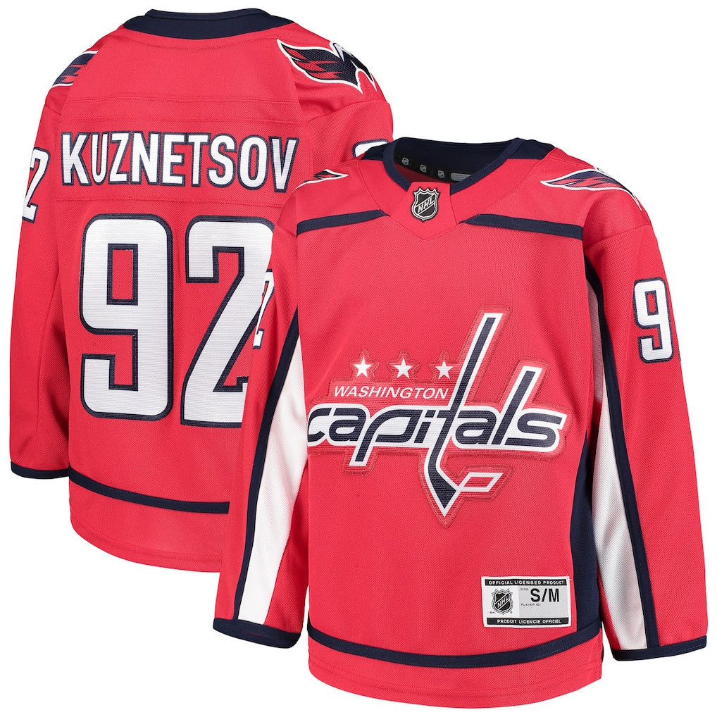 Evgeny Kuznetsov 92 Washington Capitals Youth Home Premier Player Jersey - Red