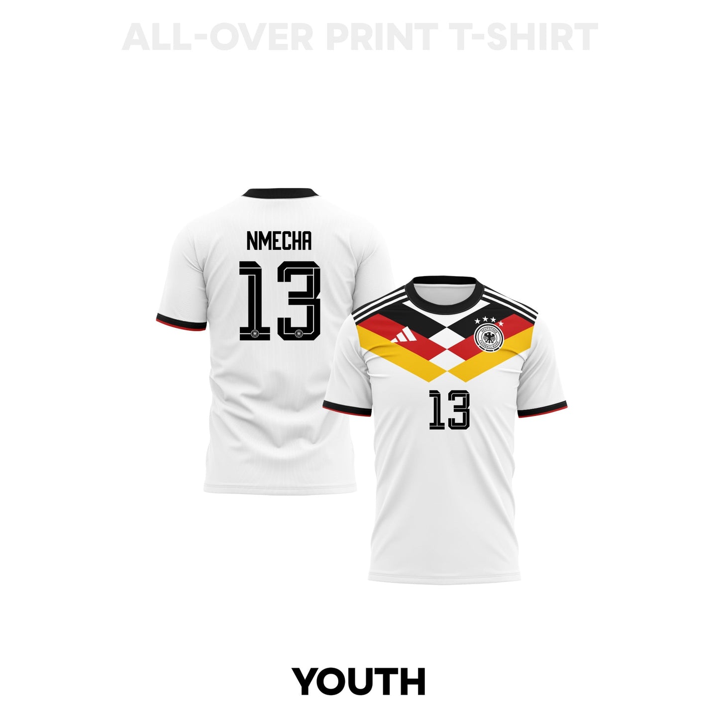 Felix Nmecha 13 Youth Germany 2026 Home 3D T-shirt Fully Printed – White