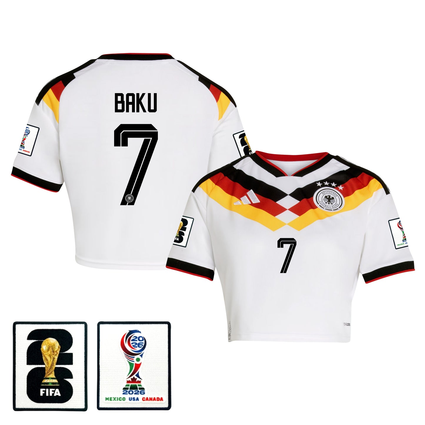 Bote Baku 7 Germany 2026 Home Women's Cropped Jersey - White