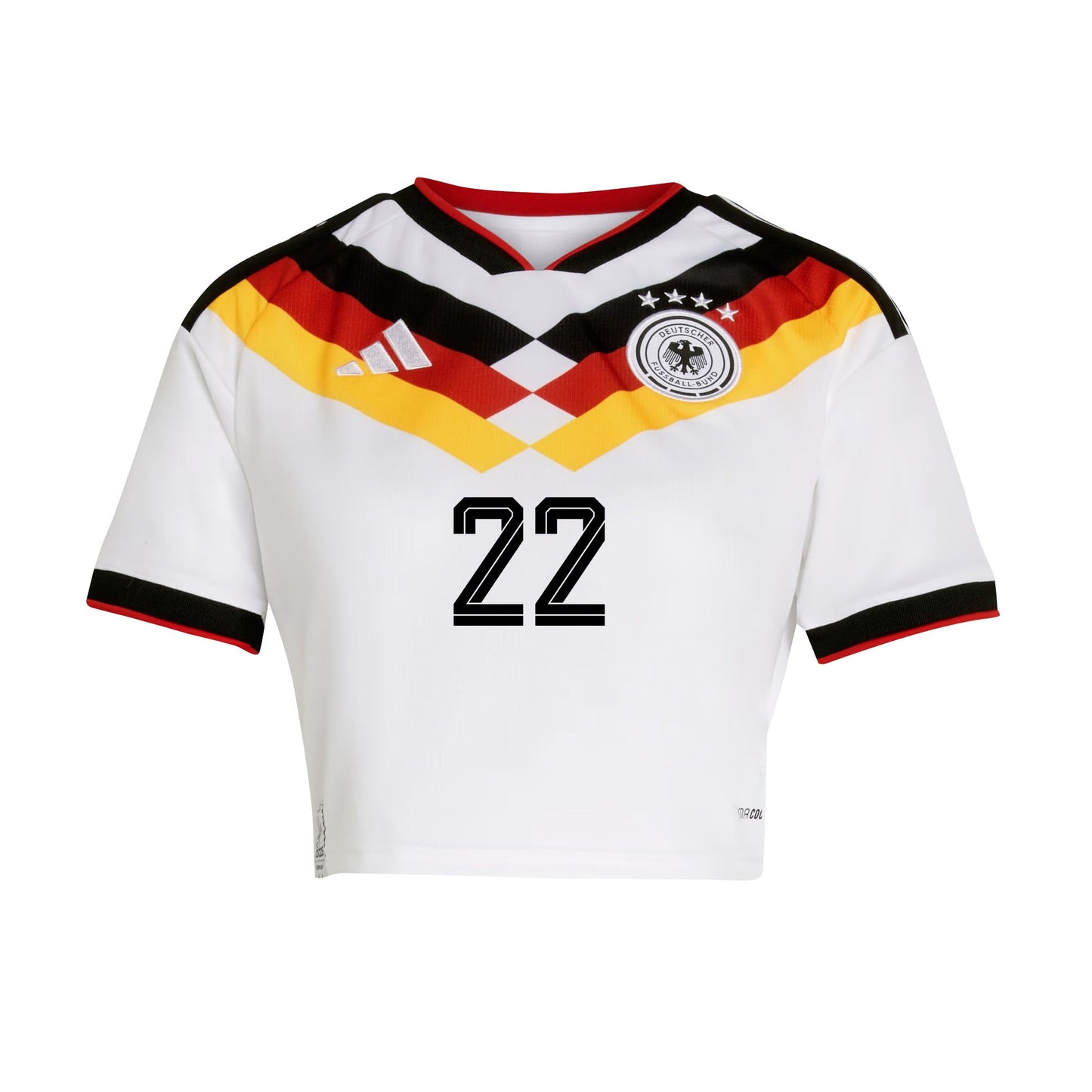 David Raum 22 Germany 2026 Home Women's Cropped Jersey - White
