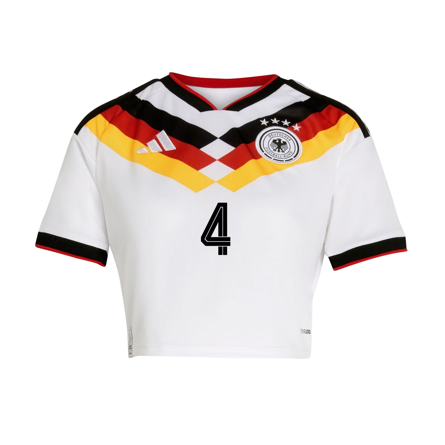 Jonathan Tah 4 Germany 2026 Home Women's Cropped Jersey - White