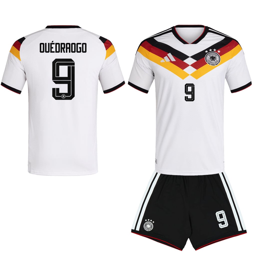 Assan Ouédraogo 9 Germany 2026 Home Men Jersey & Shorts Set – White