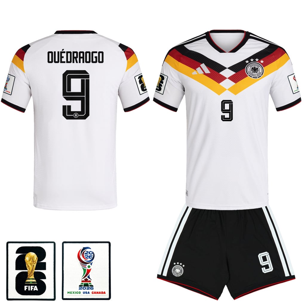 Assan Ouédraogo 9 Germany 2026 Home Men Jersey & Shorts Set – White
