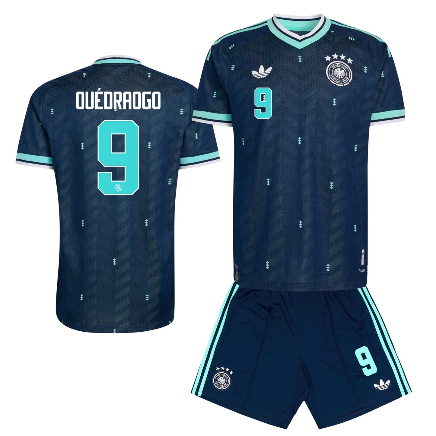 Assan Ouédraogo 9 Germany 2026 Away Men Jersey & Shorts Set – Navy
