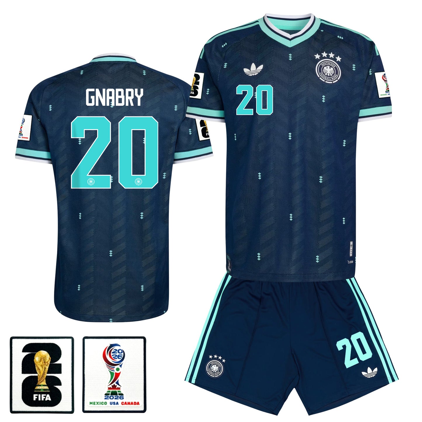 Serge Gnabry 20 Germany 2026 Away Men Jersey & Shorts Set – Navy