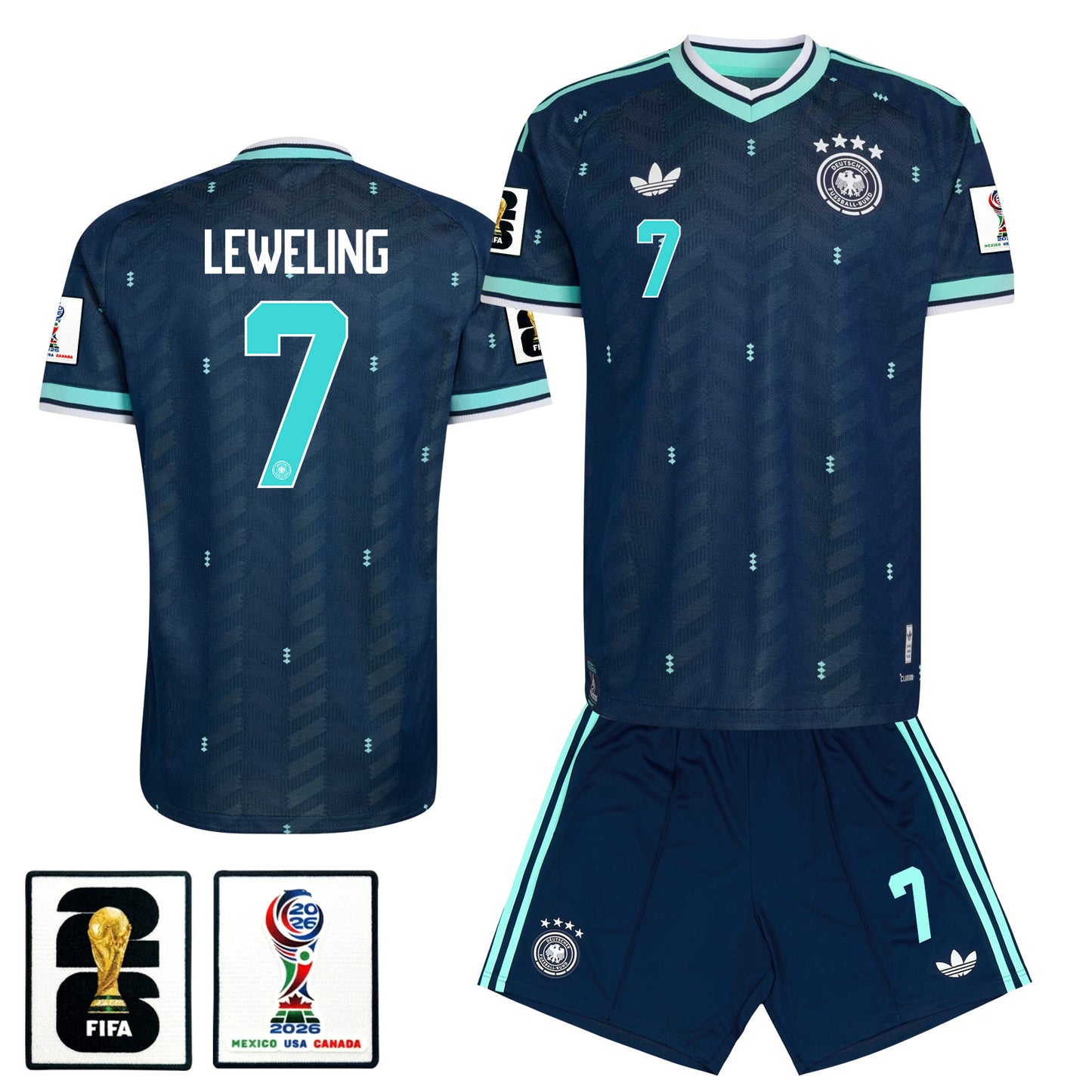 Jamie Leweling 7 Germany 2026 Away Men Jersey & Shorts Set – Navy