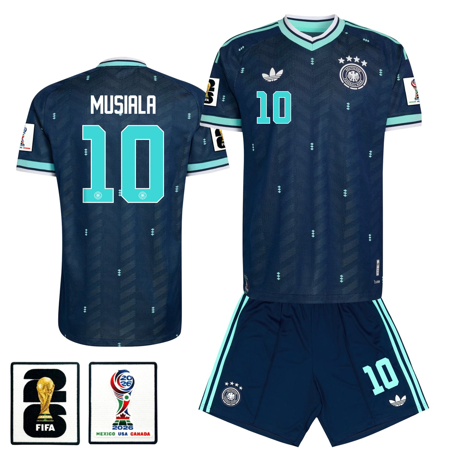 Jamal Musiala 10 Germany 2026 Away Men Jersey & Shorts Set – Navy