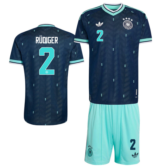 Antonio Rüdiger 2 Germany 2026 Away Men Jersey & Shorts Set – Navy & Aqua
