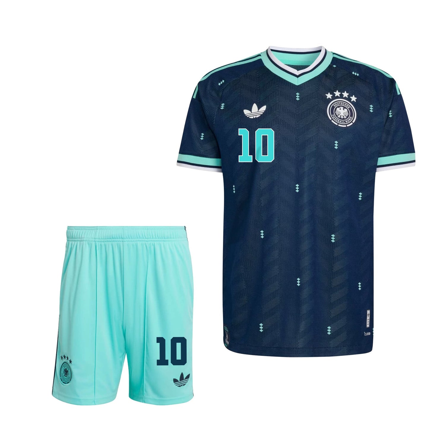 Jamal Musiala 10 Germany 2026 Away Men Jersey & Shorts Set – Navy & Aqua