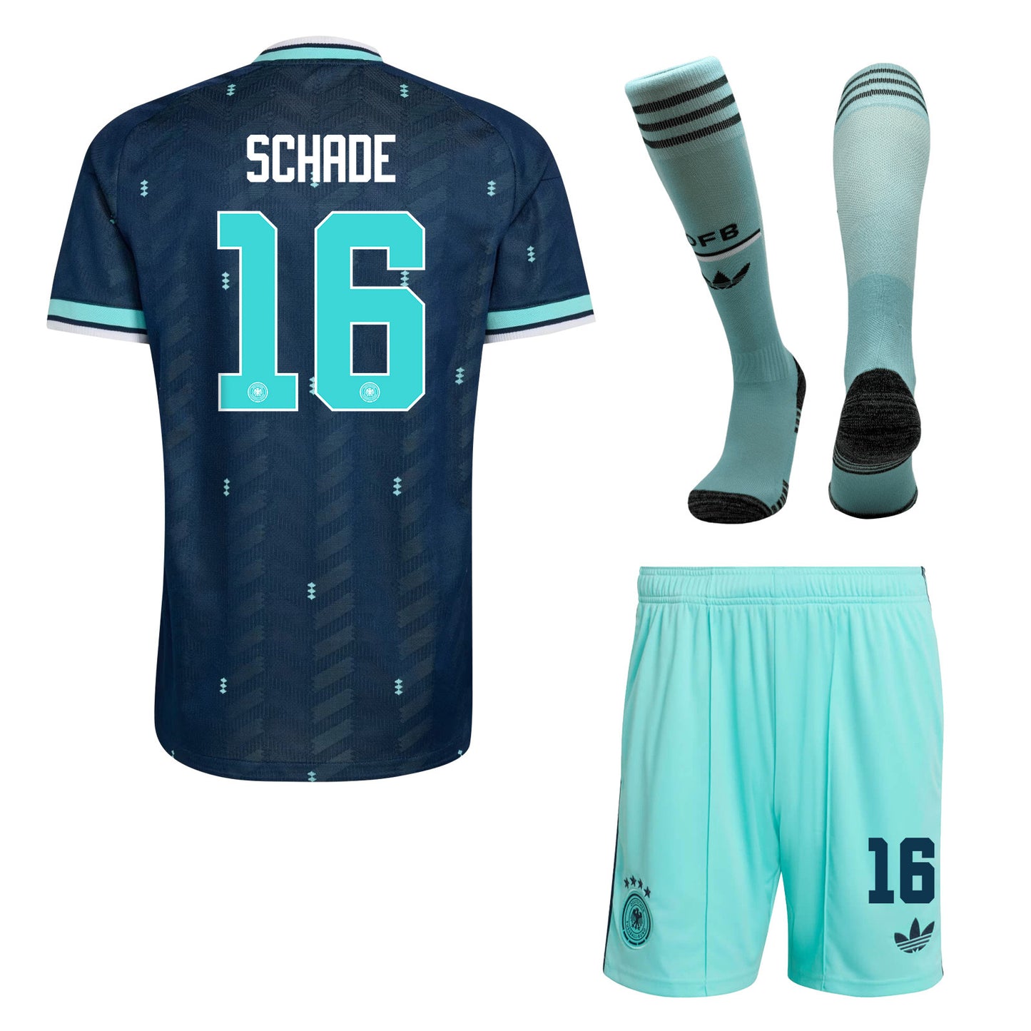 Kevin Schade 16 Germany 2026 Away Men Kit Set – Navy & Aqua