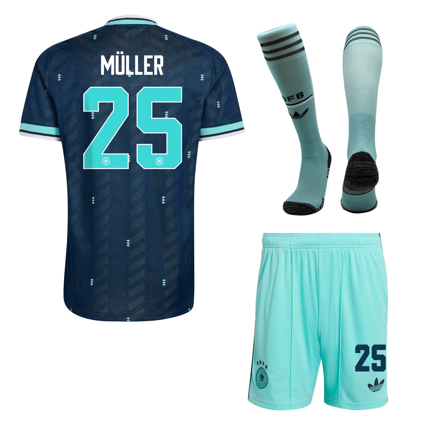 Thomas Müller 25 Germany 2026 Away Men Kit Set – Navy & Aqua