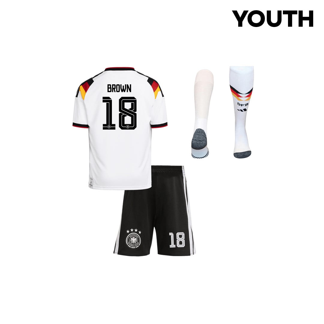Nathaniel Brown 18 Germany 2026 Youth Home Kit Set – White