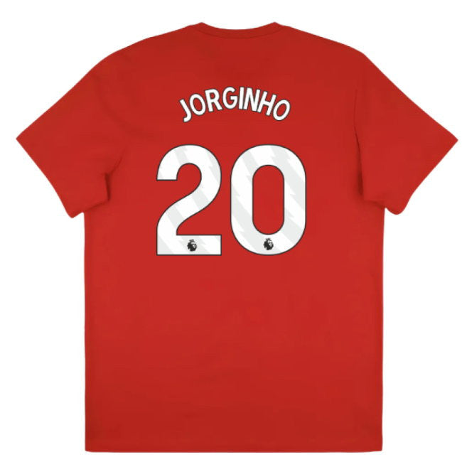 Jorginho 20 Arsenal Printed Name And Number T-Shirt - Red