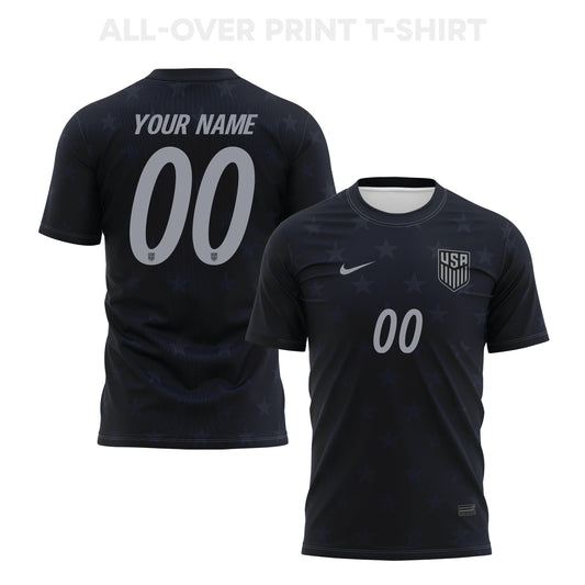 USMNT 2026 Away 3D T-Shirt Fully Printed – Personalized – Unisex, Black