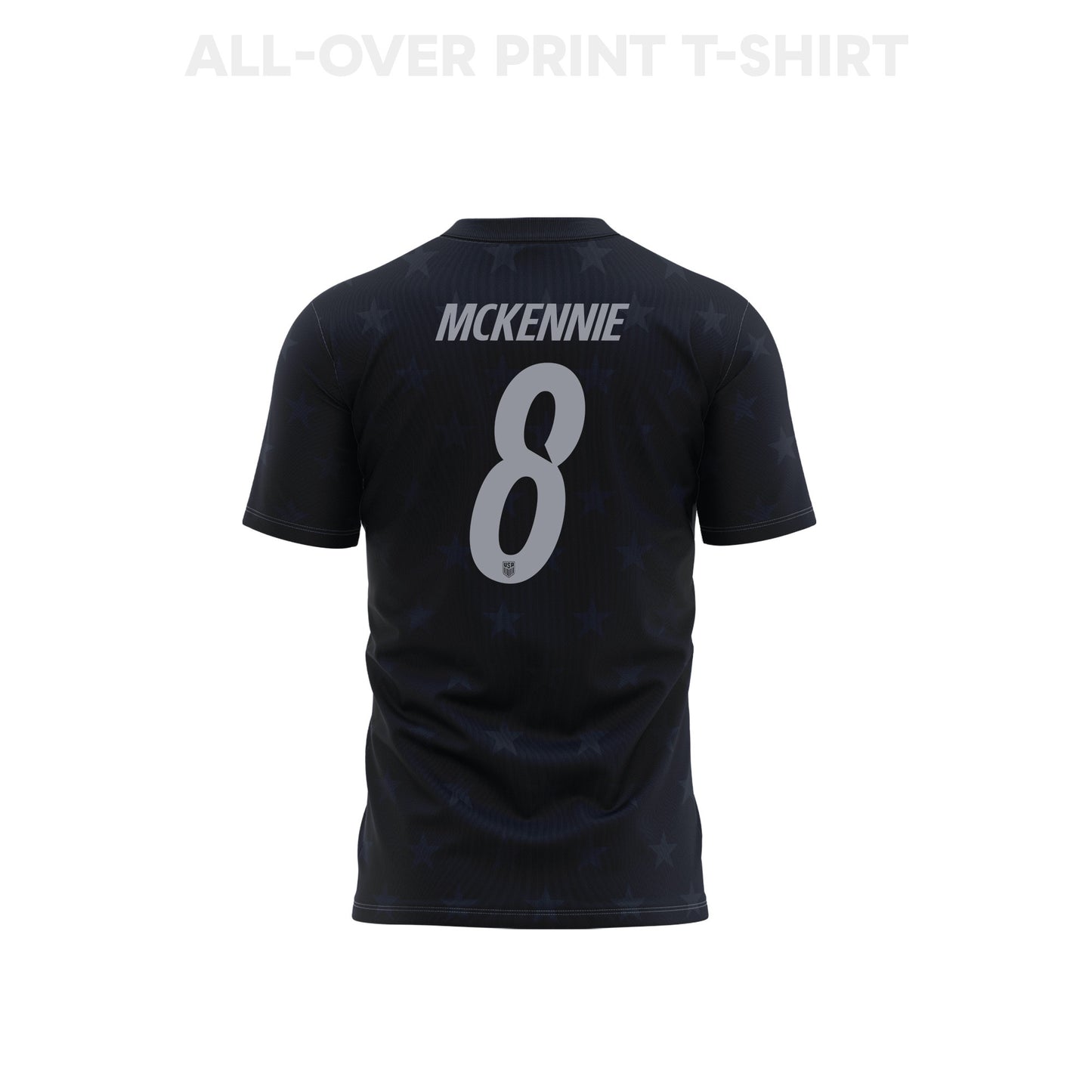Weston McKennie 8 Youth USMNT 2026 Away 3D T-shirt Fully Printed – Black