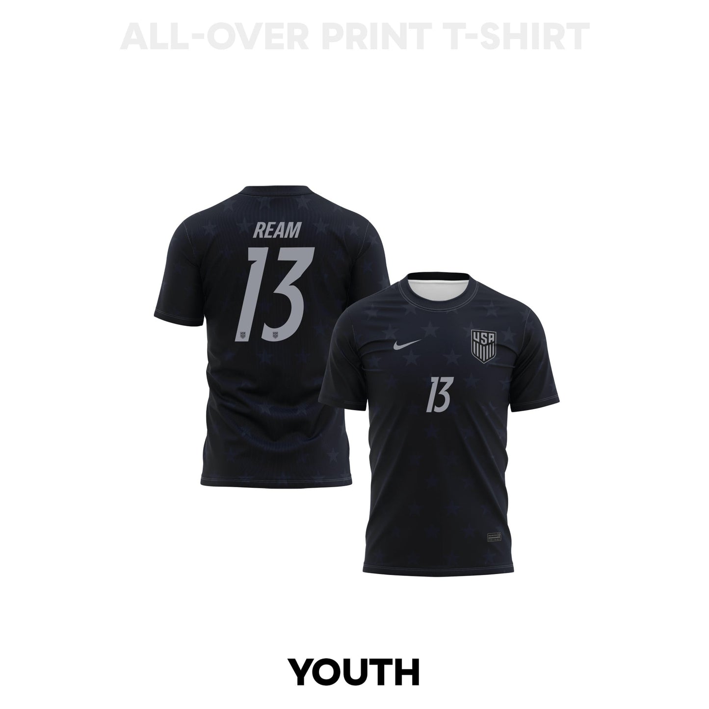Tim Ream 13 Youth USMNT 2026 Away 3D T-shirt Fully Printed – Black