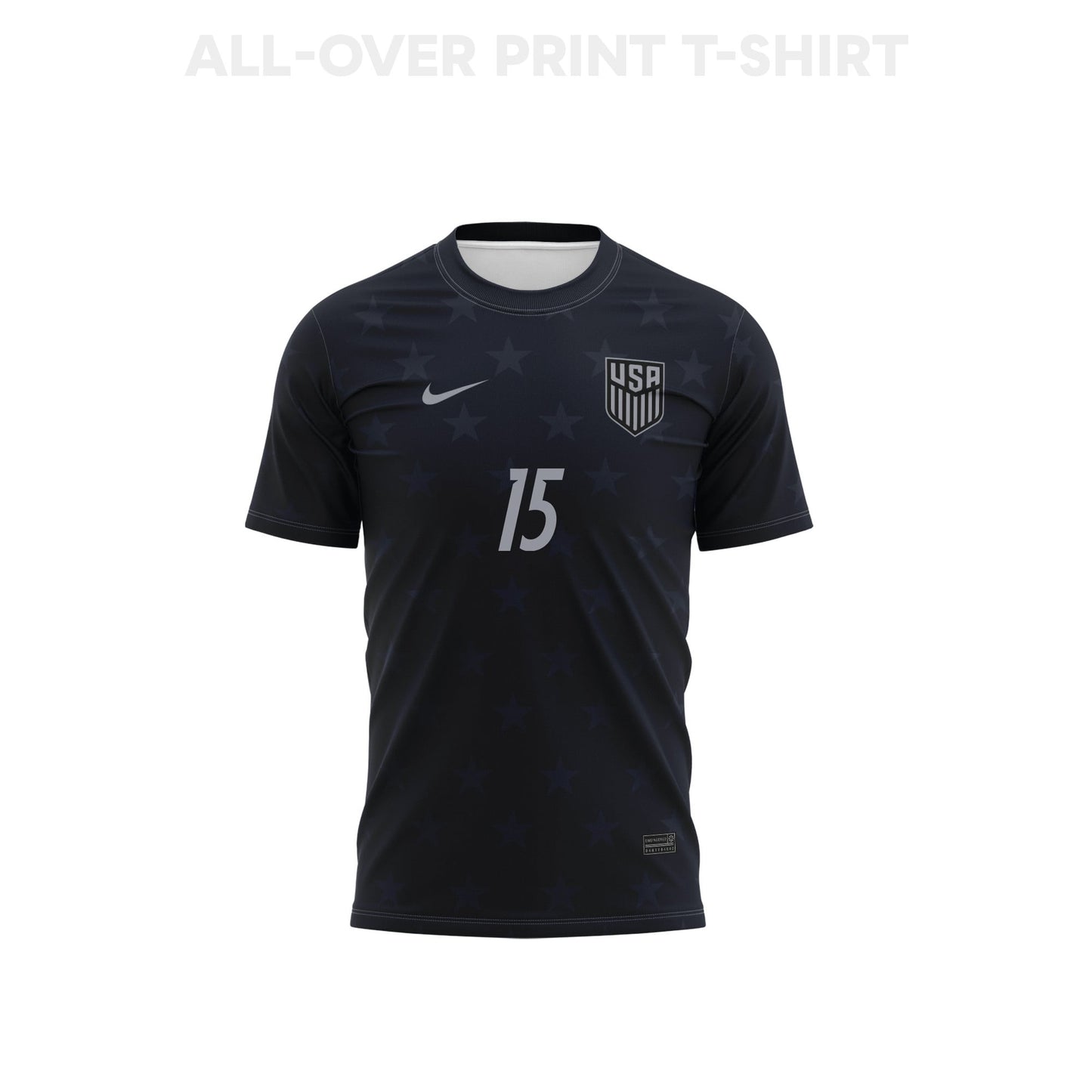 Auston Trusty 15 Youth USMNT 2026 Away 3D T-shirt Fully Printed – Black