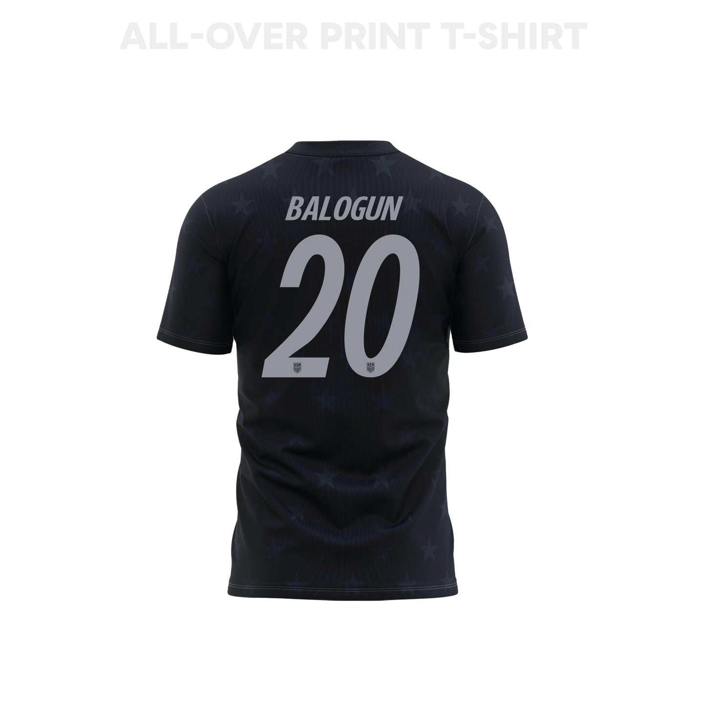 Folarin Balogun 20 Youth USMNT 2026 Away 3D T-shirt Fully Printed – Black