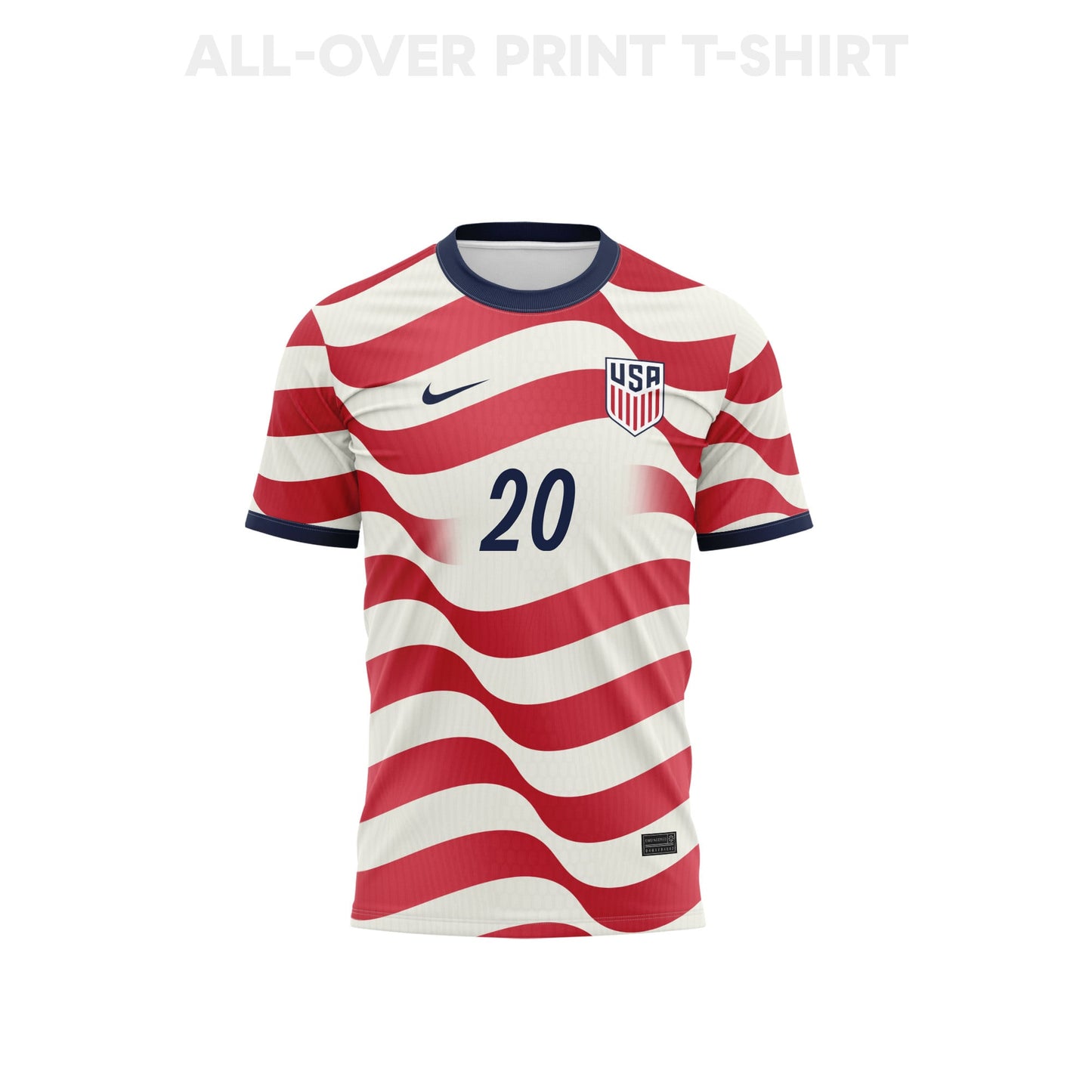 Folarin Balogun 20 Youth USMNT 2026 Home 3D T-shirt Fully Printed – White/Red
