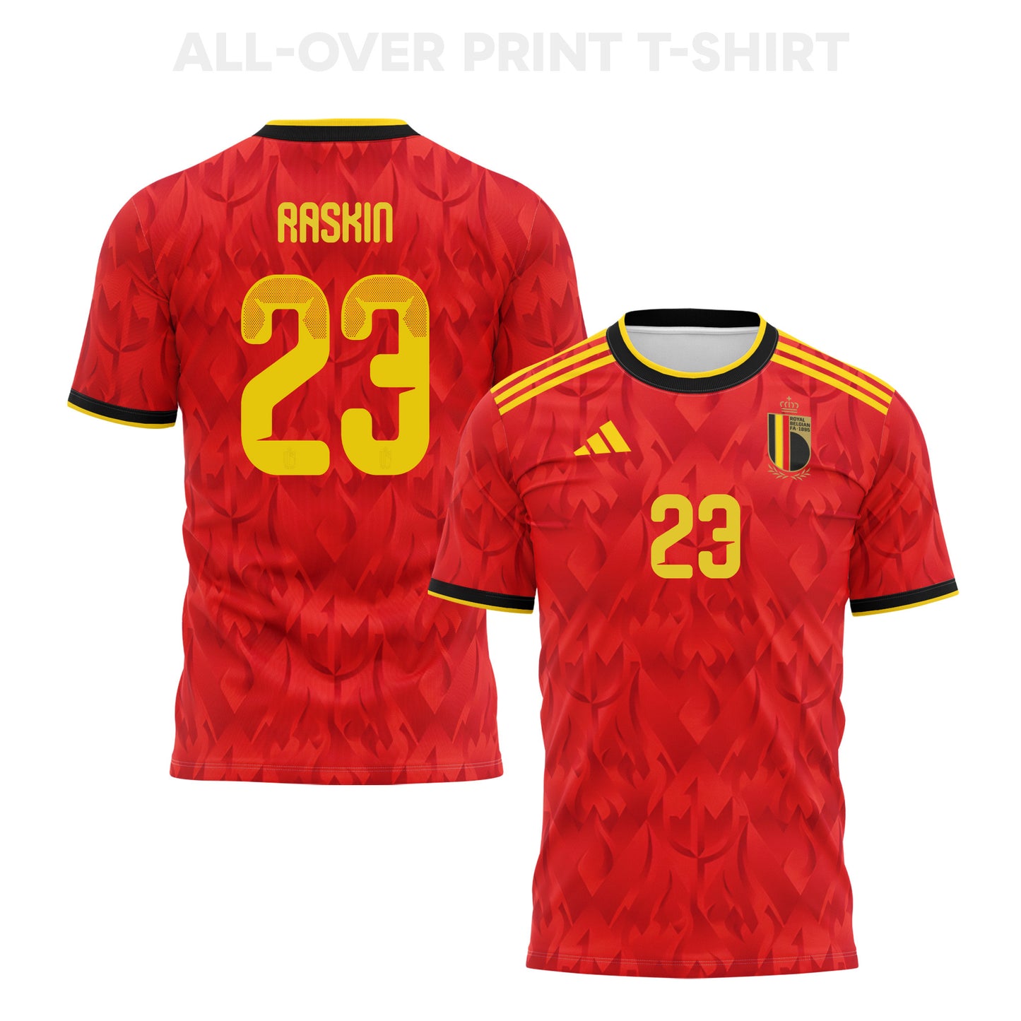 Nicolas Raskin 23 Belgium 2026 Home 3D T-Shirt Fully Printed – Unisex, Red