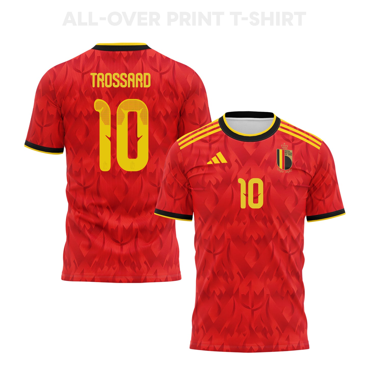 Leandro Trossard 10 Belgium 2026 Home 3D T-Shirt Fully Printed – Unisex, Red