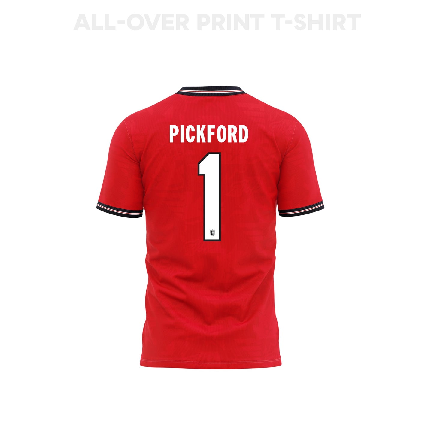 Jordan Pickford 1 England 2026 Away 3D T-Shirt Fully Printed – Unisex, Red