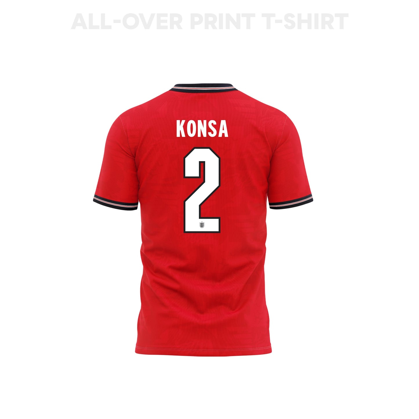 Ezri Konsa 2 England 2026 Away 3D T-Shirt Fully Printed – Unisex, Red