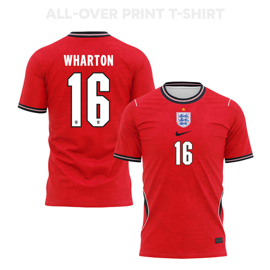 Adam Wharton 16 England 2026 Away 3D T-Shirt Fully Printed – Unisex, Red