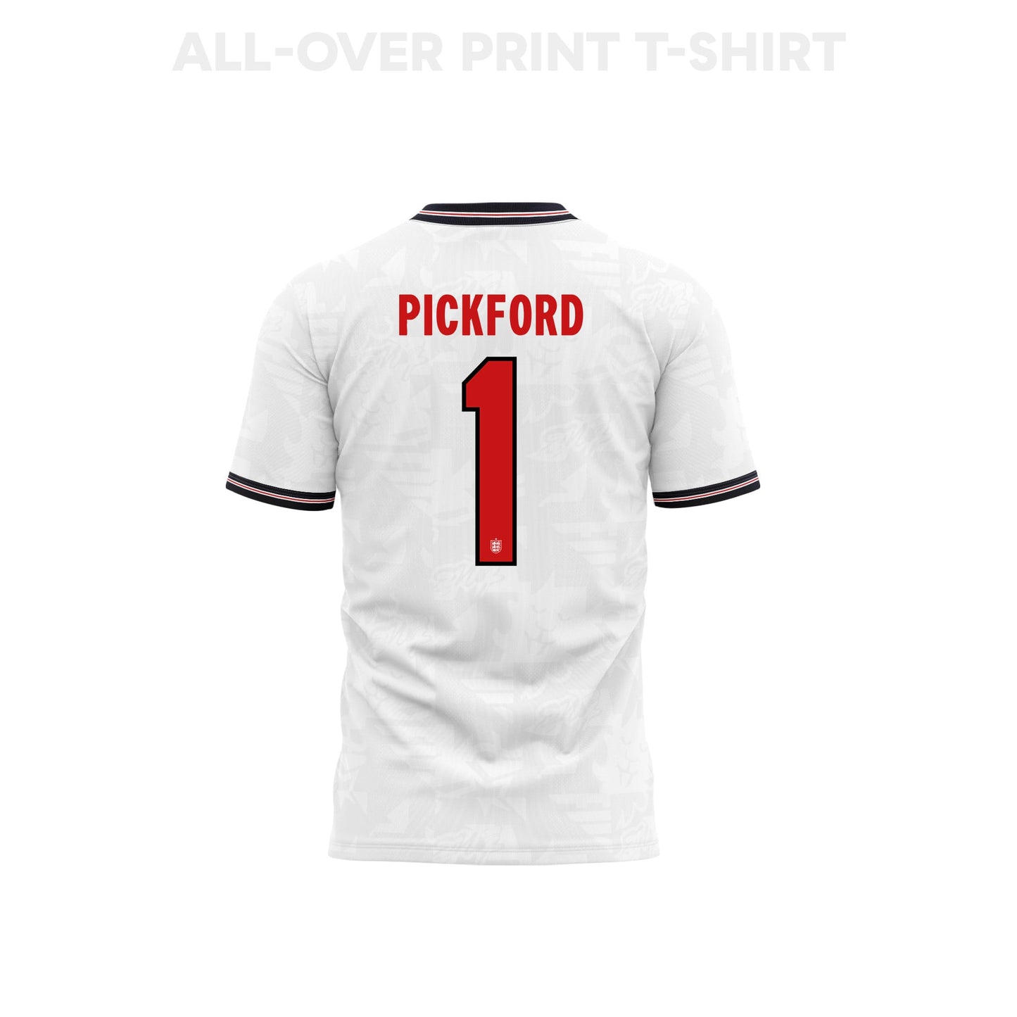 Jordan Pickford 1 England 2026 Home 3D T-Shirt Fully Printed – Unisex, White