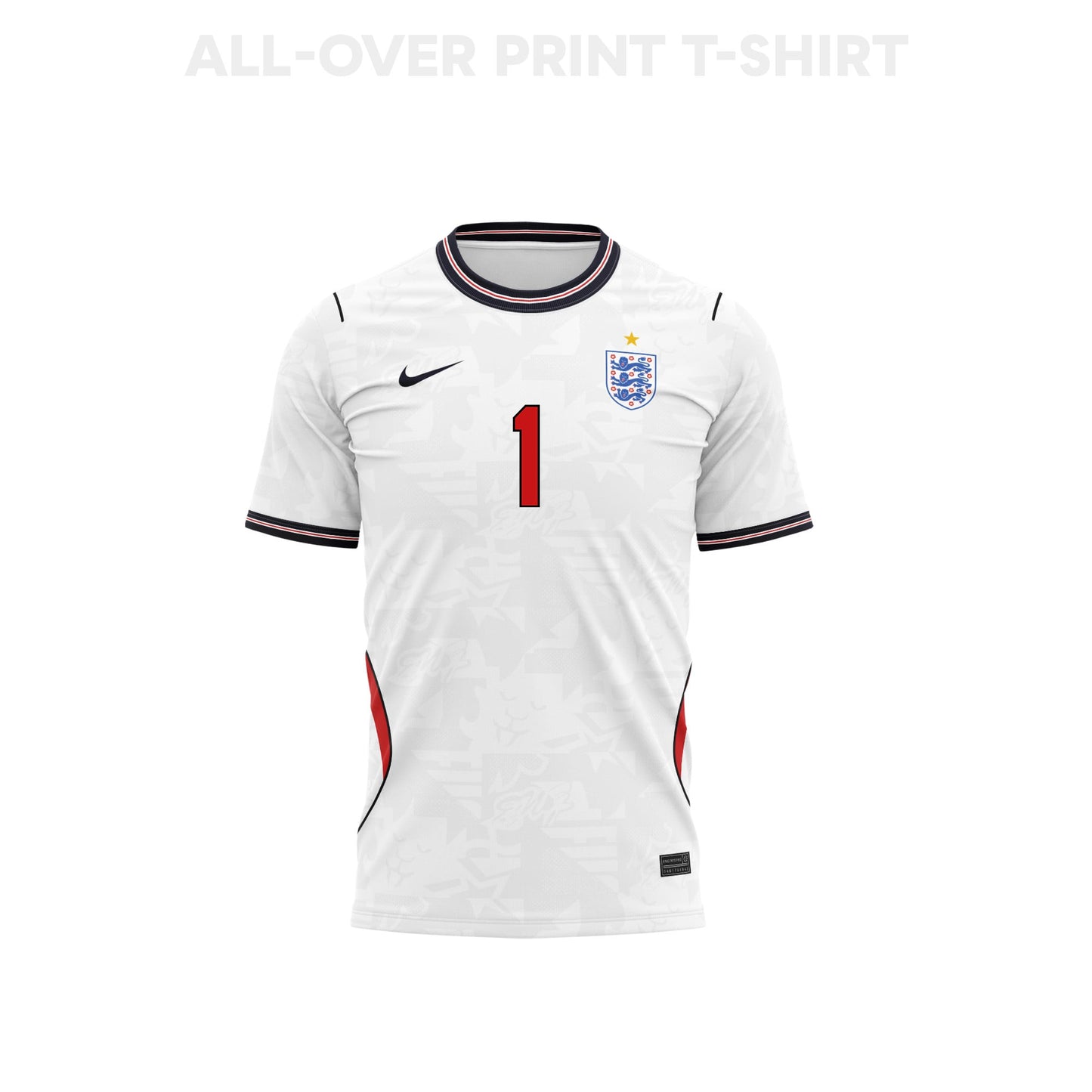 Jordan Pickford 1 England 2026 Home 3D T-Shirt Fully Printed – Unisex, White