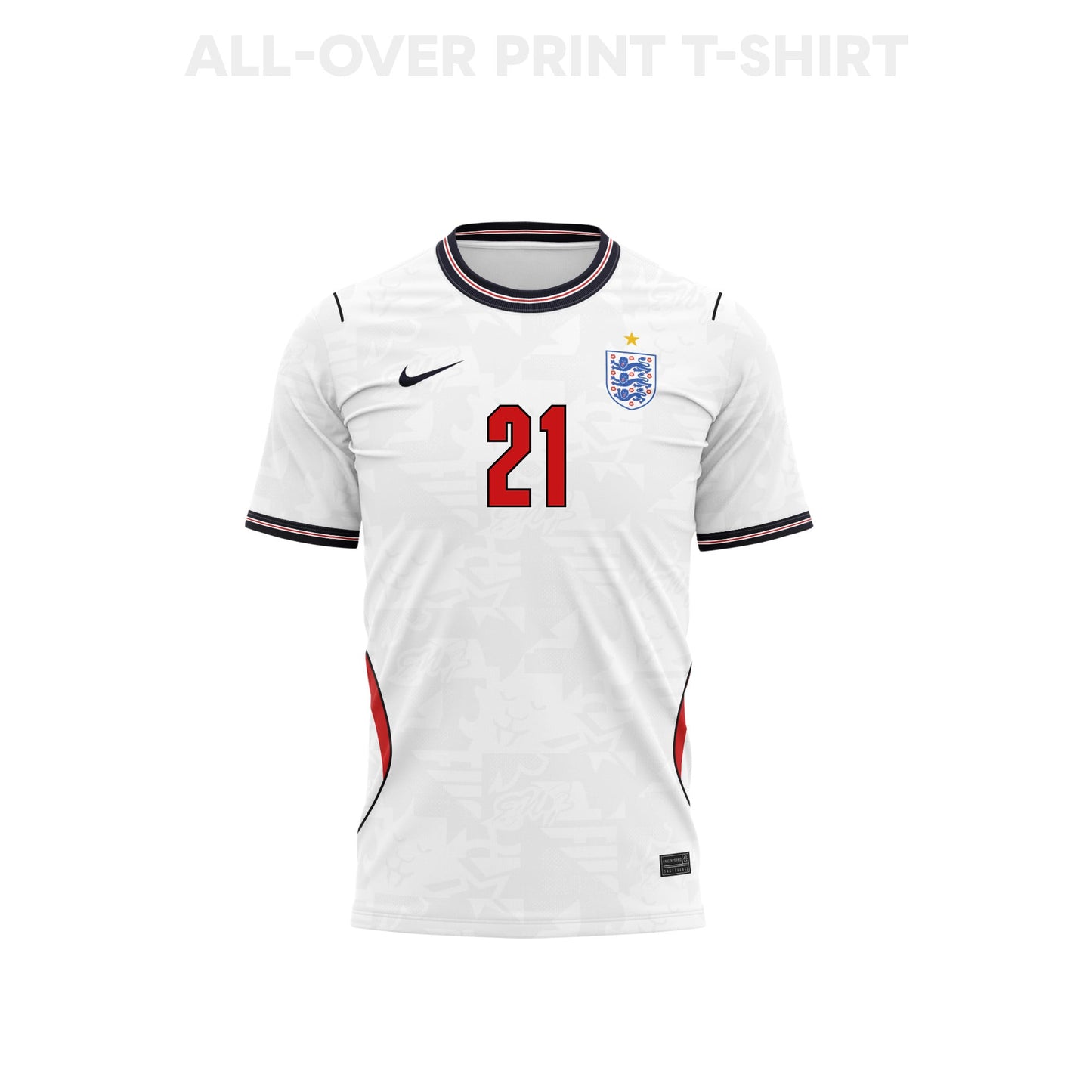 Eberechi Eze 21 England 2026 Home 3D T-Shirt Fully Printed – Unisex, White