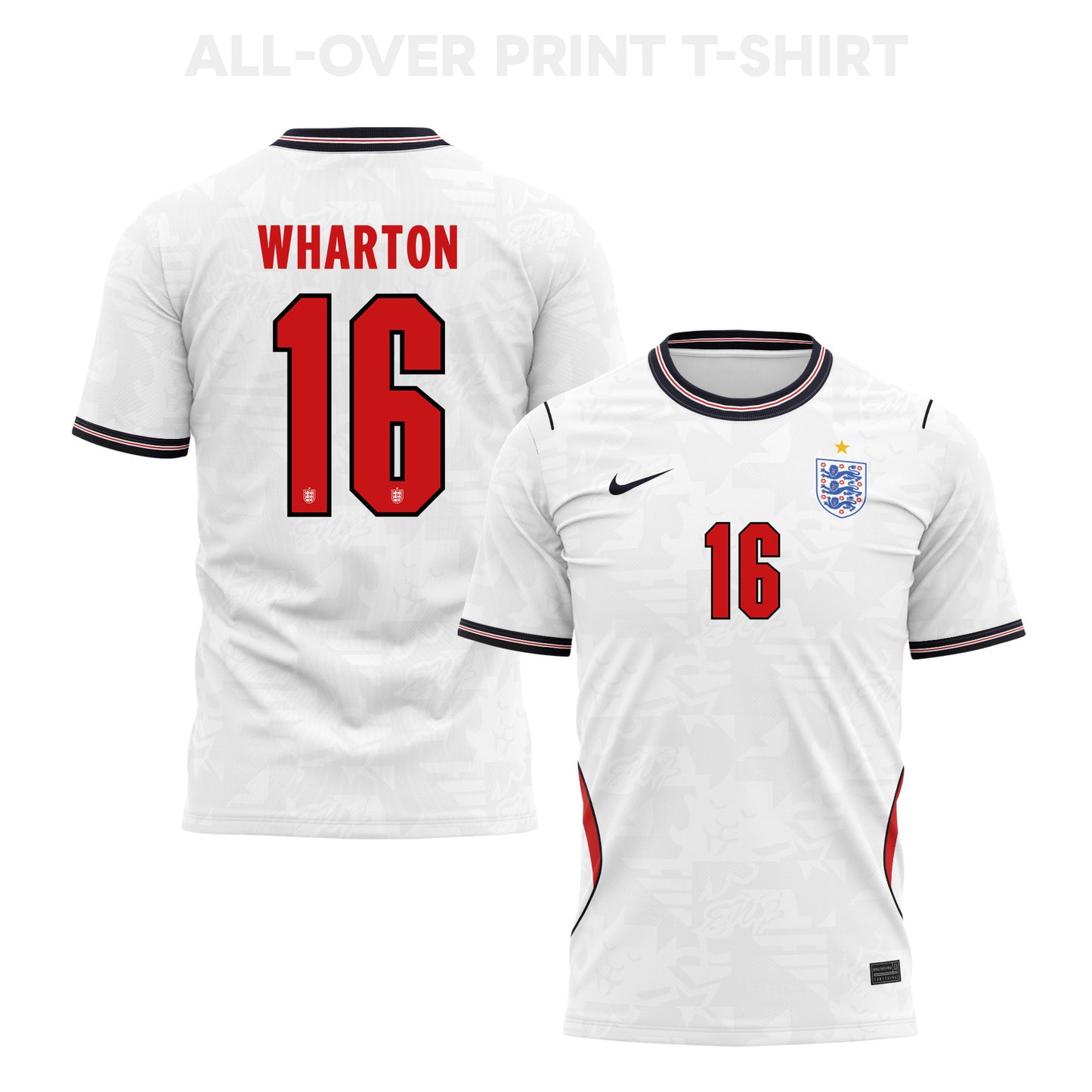 Adam Wharton 16 England 2026 Home 3D T-Shirt Fully Printed – Unisex, White