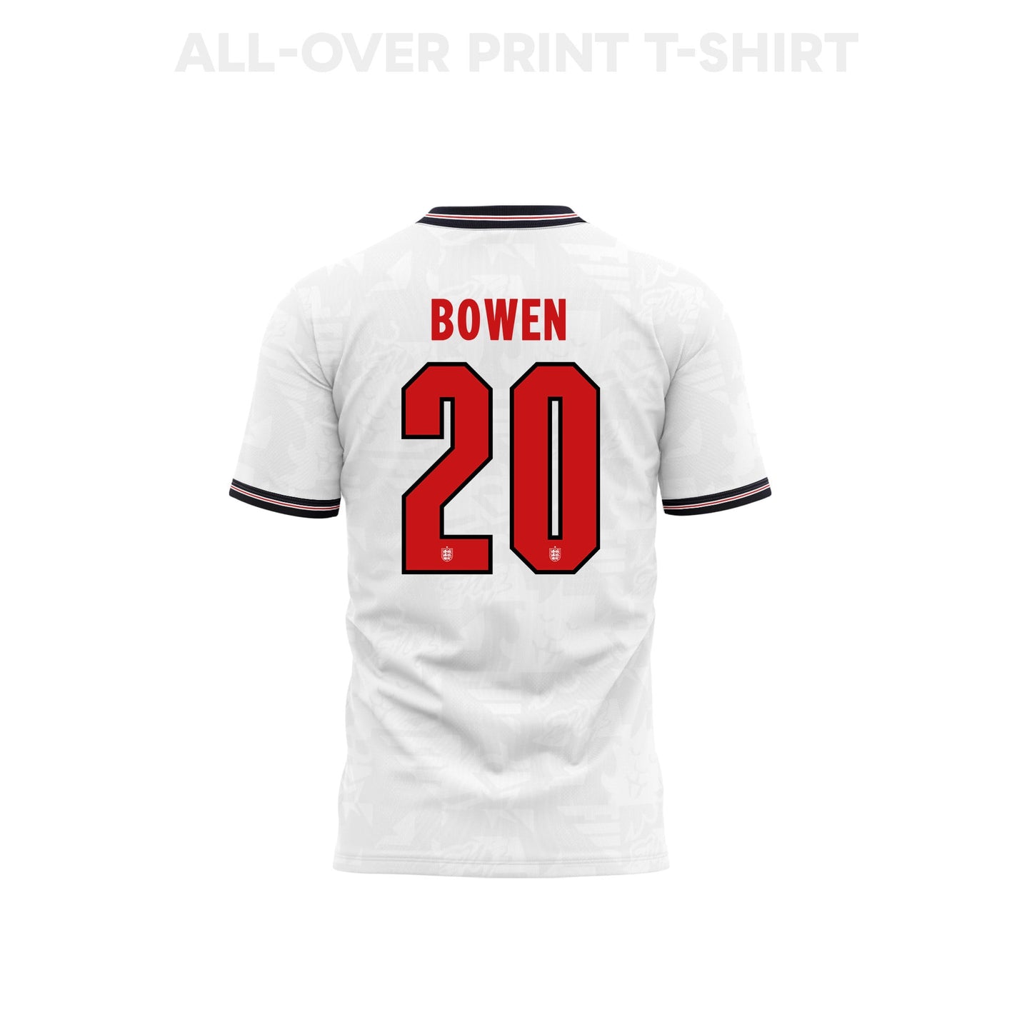 Jarrod Bowen 20 England 2026 Home 3D T-Shirt Fully Printed – Unisex, White